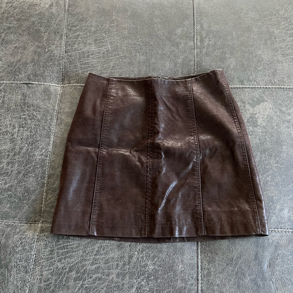 Free People Faux Leather Skirt